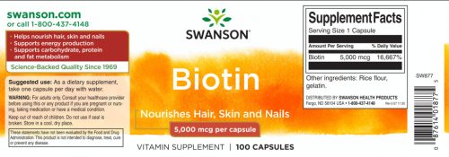 Swanson Biotin 5000 mcg 100 db
