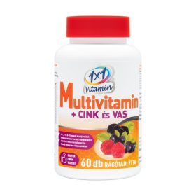   1×1 Vitamin Multivitamin + Cink és Vas erdei gyümölcs ízű étrend-kiegészítő rágótabletta édesítőszerekkel 60 db