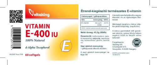 Vitaking E-vitamin 400NE 60 db
