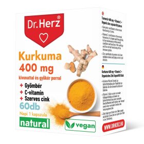   Dr. Herz Kurkuma 400 mg + Gyömbér + C-vitamin kapszula 60 db
