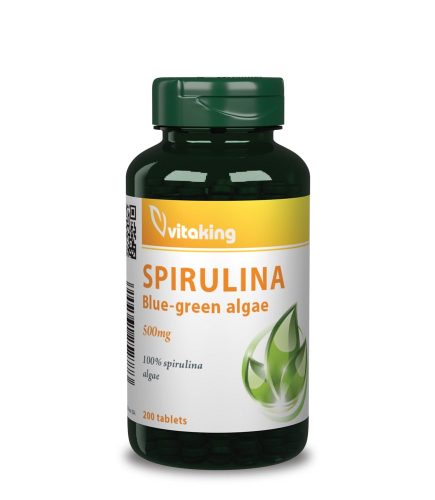 Vitaking 100% Spirulina tabletta 500 mg 200 db
