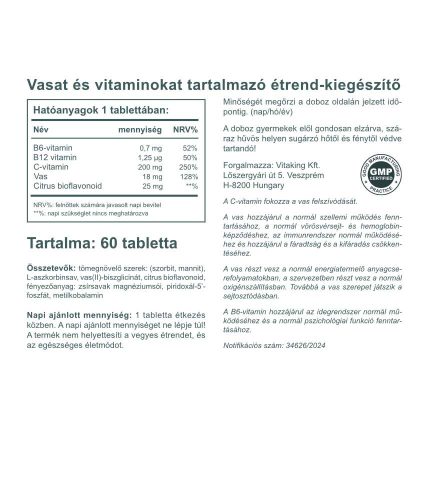 Vitaking Iron All Szerves vas-biszglicinát komplex 60 db