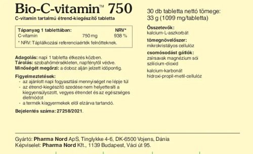 Bio-C-vitamin 750 mg 30 db