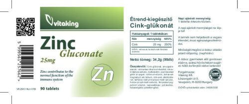Vitaking Cink glükonát 25 mg 90 db