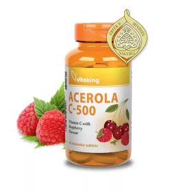   Vitaking Acerola C-vitamin 500 mg (Málna) 40 db rágótabletta