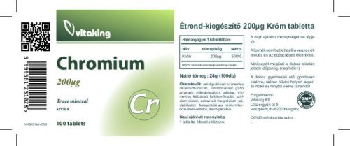Vitaking Króm tabletta 200 mcg 100 db