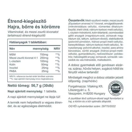 Vitaking Haj, Bőr, Köröm Komplex 30 db