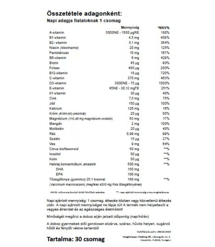 Vitaking 365 Multivitamin Tini csomag 30 napi adag