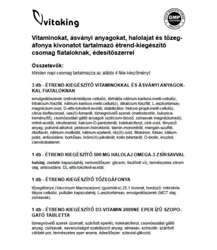 Vitaking 365 Multivitamin Tini csomag 30 napi adag