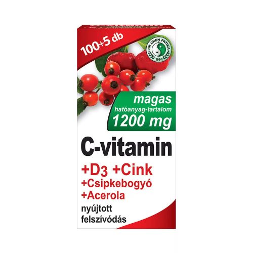 Dr. Chen C-vitamin 1200 mg D3-vitaminnal, cinkkel, csipkebogyóval, acerolával 105 db