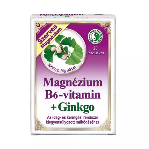 Dr. Chen Magnézium + B6-vitamin + Ginkgo Forte tabletta 30 db