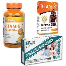   Immun Plus csomag - C-vitamin + D3 + szerves cink + béta glükán