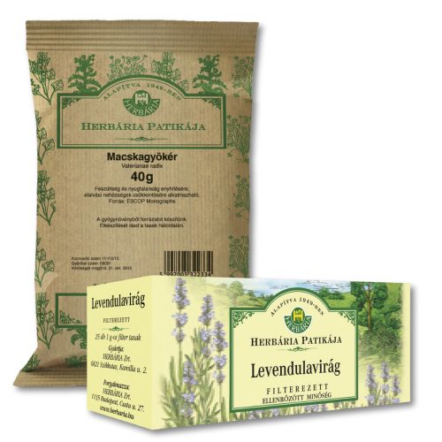 Herbária Nyugalom Teacsomag – macskagyökér 40g + levendulavirág 25×1g